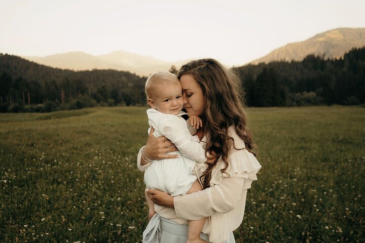 Private family photoshoot in the Swiss mountains near Chur, Chur