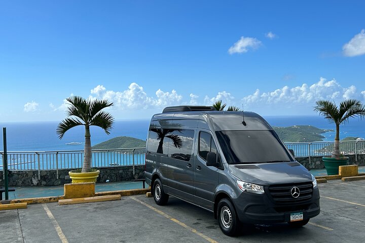 Private St. Thomas One Way Luxury Mercedes Van Limousine Service, Cruz Bay