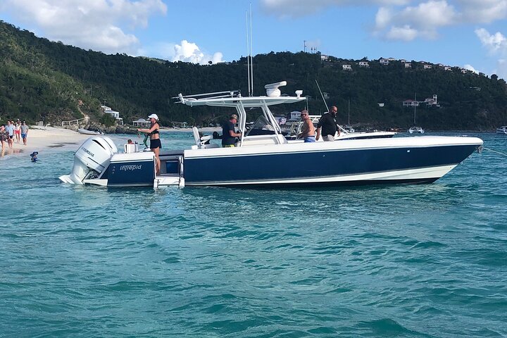 St Thomas Full-Day Boat Rental 37' Intrepid Powerboat, Cruz Bay
