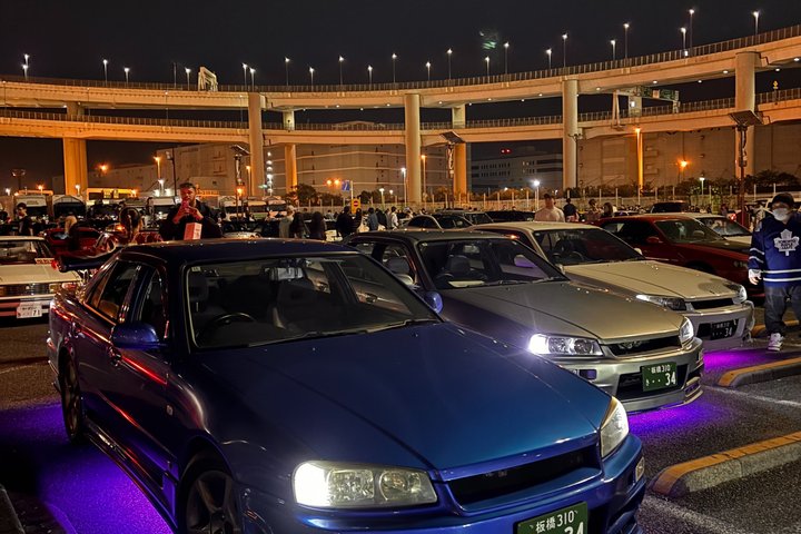 Tokyo: Private JDM R34 Skyline drive & Daikoku PA car meet, Ginza