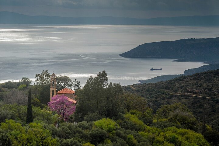 Exochori hike from mountain towards the sea, Kalamata