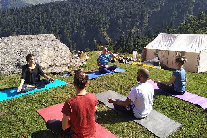 Four-day private yoga trekking retreat in the Indian Himalayas, Manali