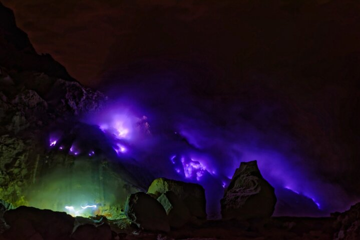 Mount Ijen sunrise trek with blue flames and crater views, Lombok
