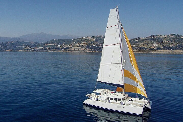 Day trip on a sailing catamaran in Sardinia, Olbia
