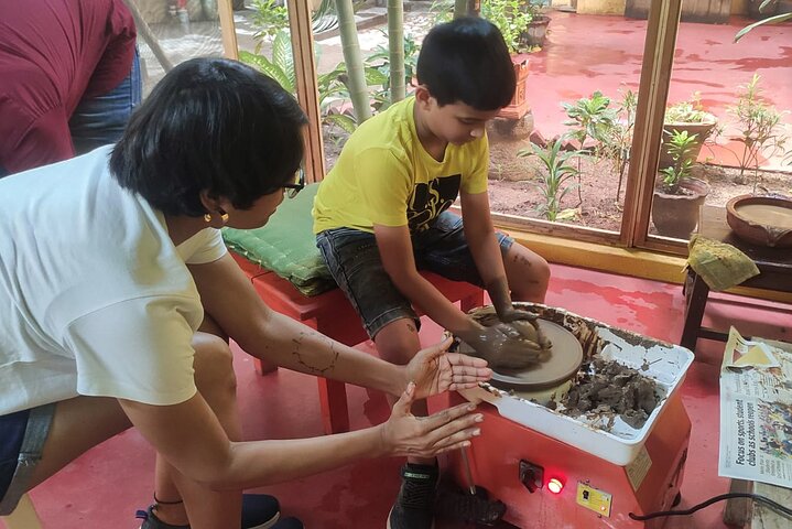 Pottery workshop at SITA Cultural Center, Pondicherry